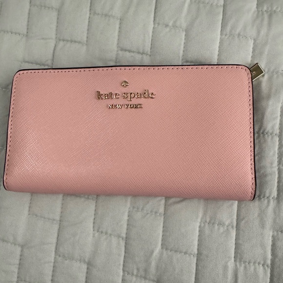 kate spade Handbags - Sold Kate Spade Pink Leather Wallet with Gold Accents